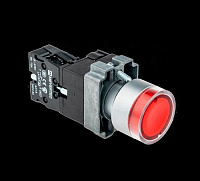 MTB2-BW3463 Кнопка с LED подсветкой, красная, 220V AC/DC, 1NC, металл