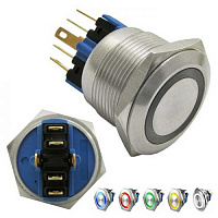GQ22-11E/B ON-(OFF)+OFF-(ON) кнопка с подсветкой синяя